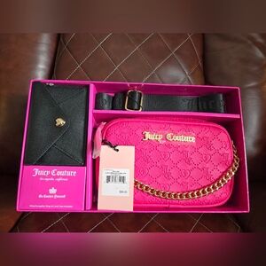 Juicy NWT Couture Vibrant Pink Crossbody Bag with Accessories